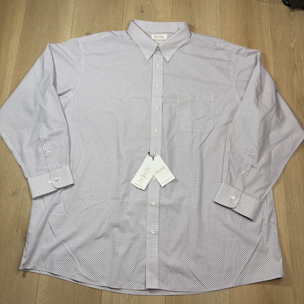 Roundtree & Yorke Gold Label Non-Iron Cotton Poplin Dress Shirt 20 36/37 Tall